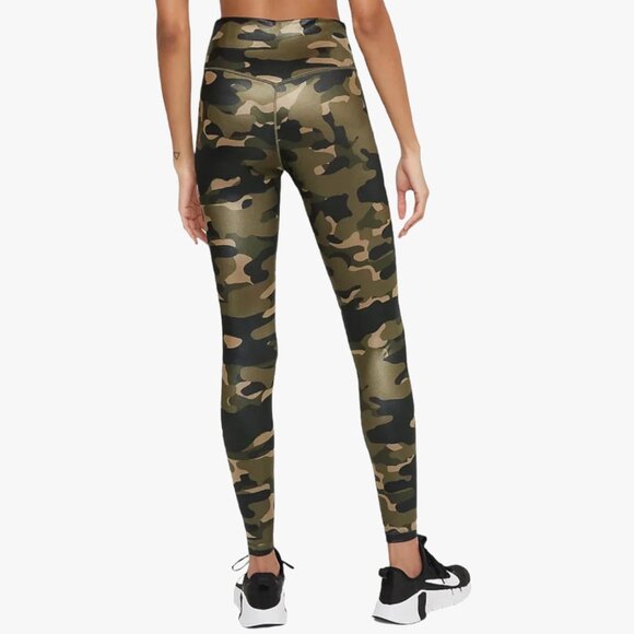Nike One Dri-FIT One Women's Mid-Rise Camo Leggings Small Olive Green Small - Picture 3 of 10